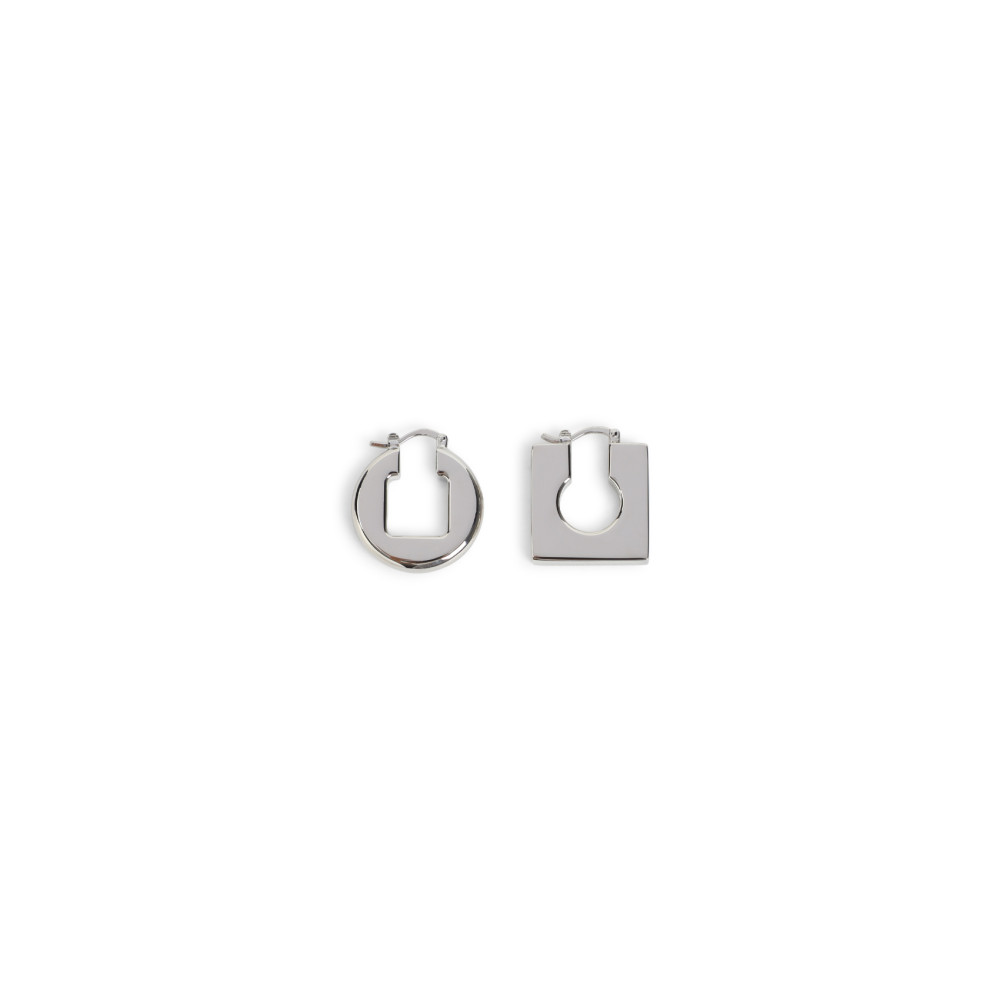 Jacquemus Silver Rond Carre Earrings In Silver