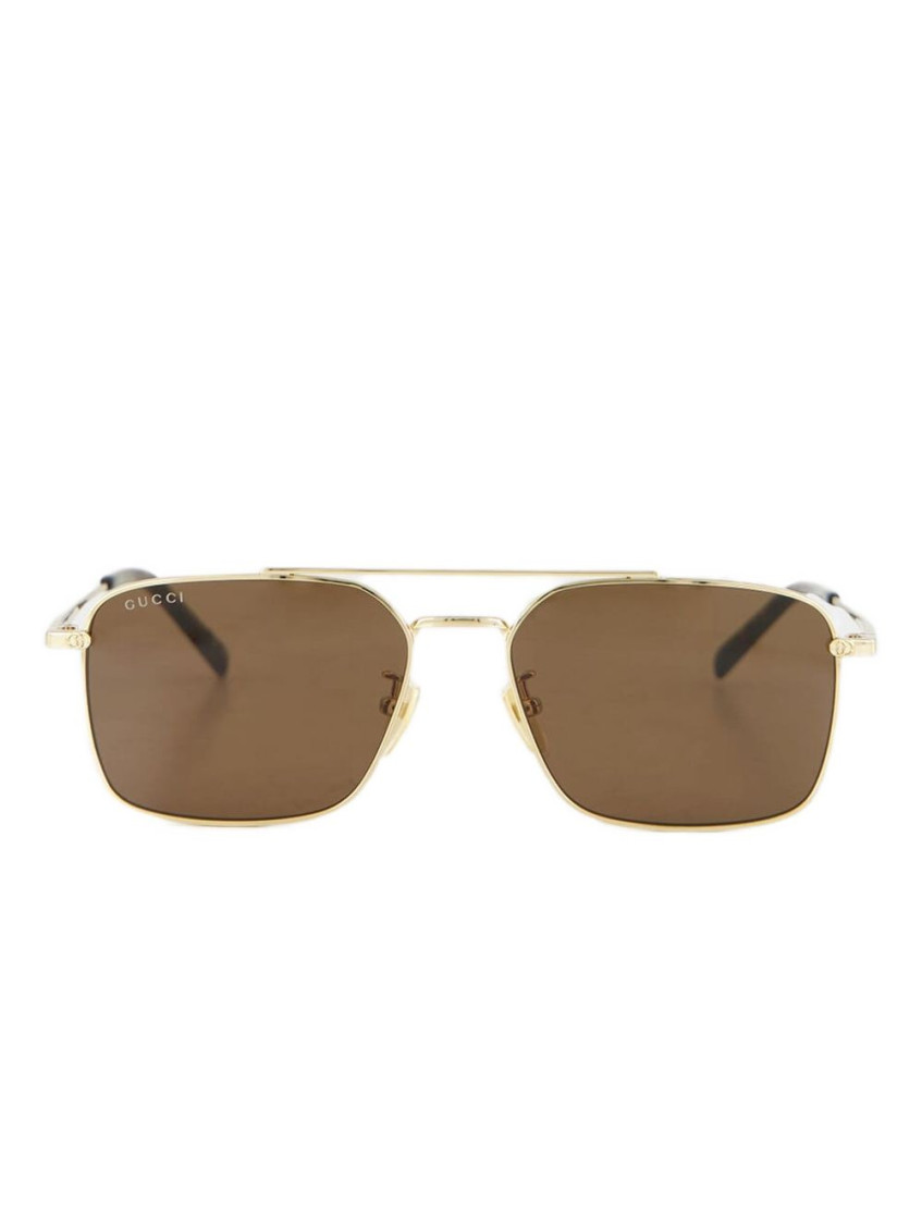 Gucci Golden Square Sunglasses In Brown