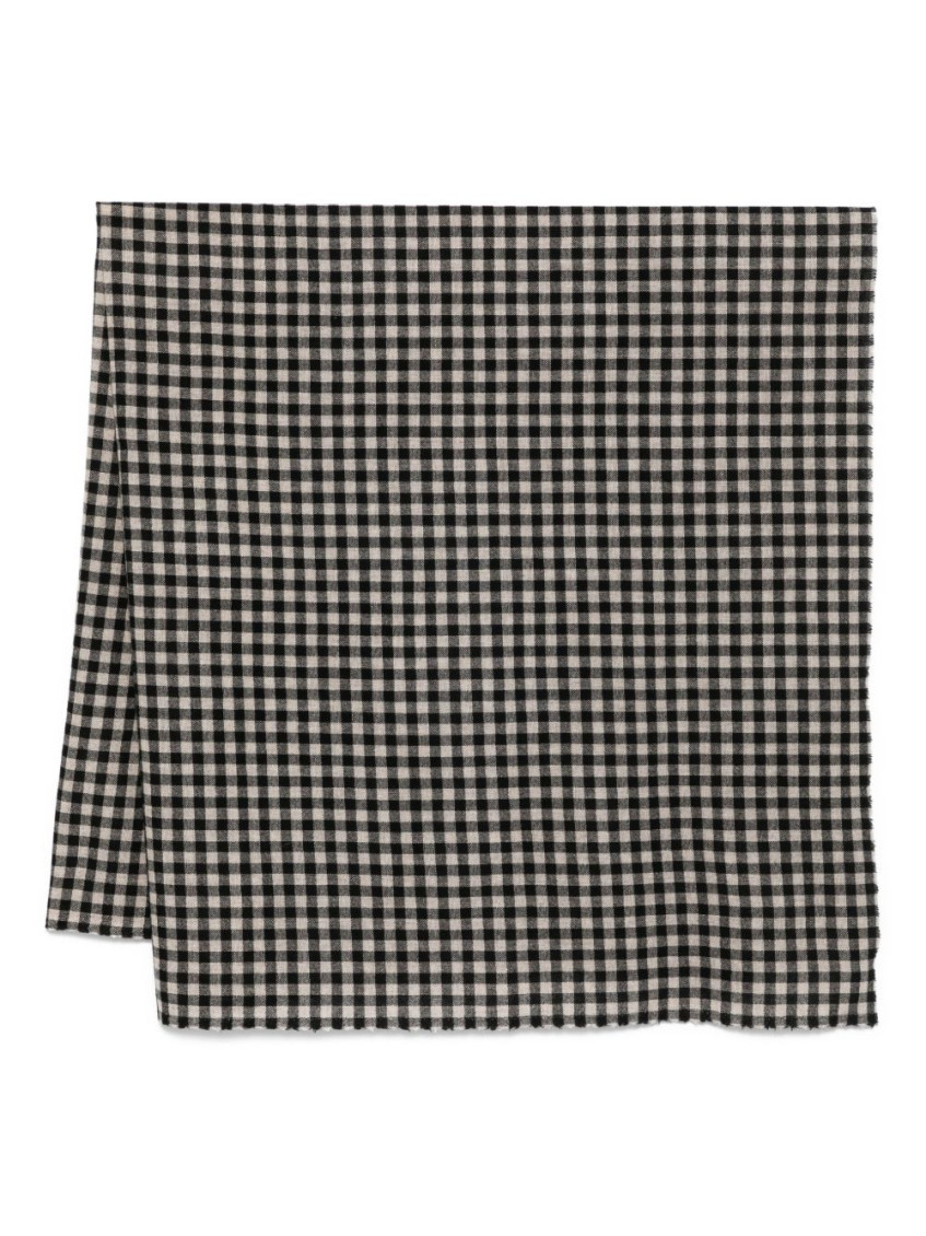 Daniela Gregis Gingham Wool Scarf In Black