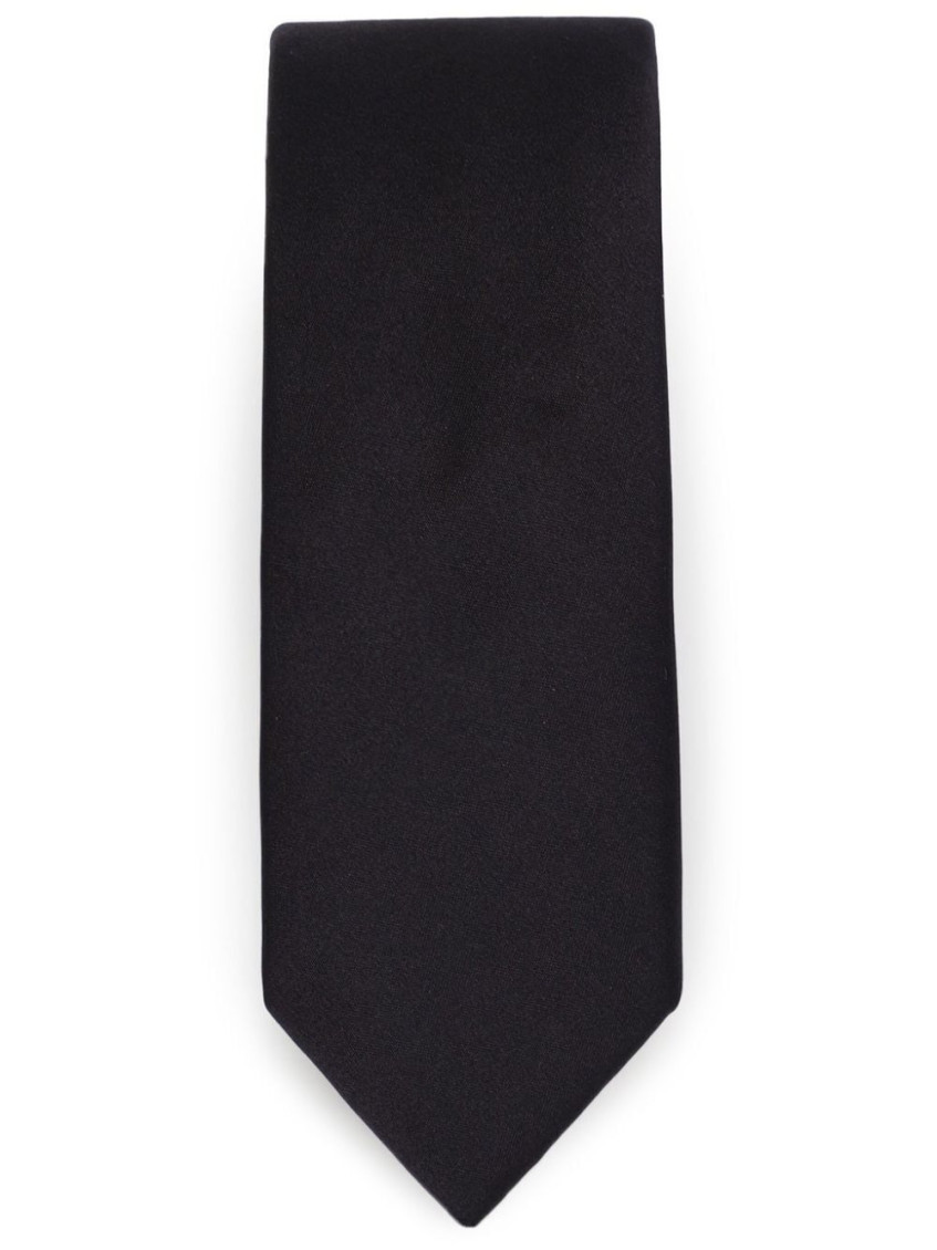Dolce & Gabbana Wide Blade Smooth Texture Tie In Dark Blue