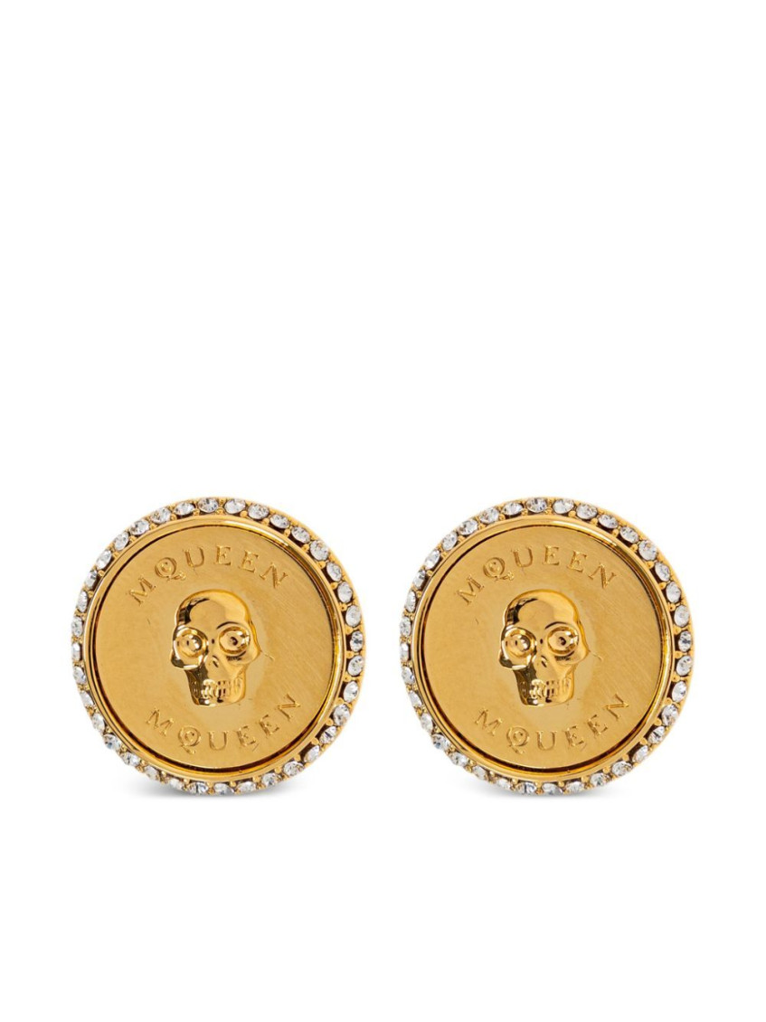 Alexander Mcqueen Women's Sovereign Skull Earrings In Golden