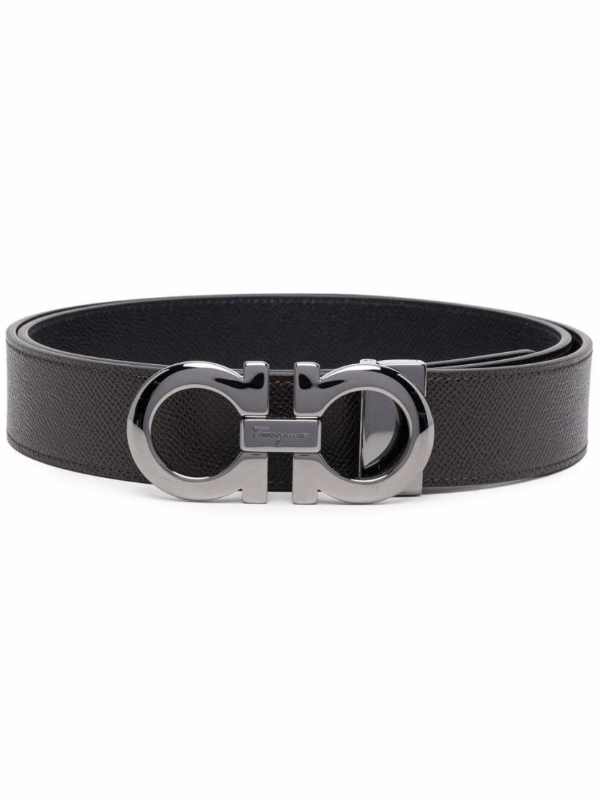 Ferragamo Dark Brown Reversible Belt In Dark Brown