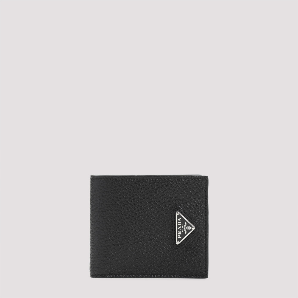 Prada Black Logo Wallet In Black