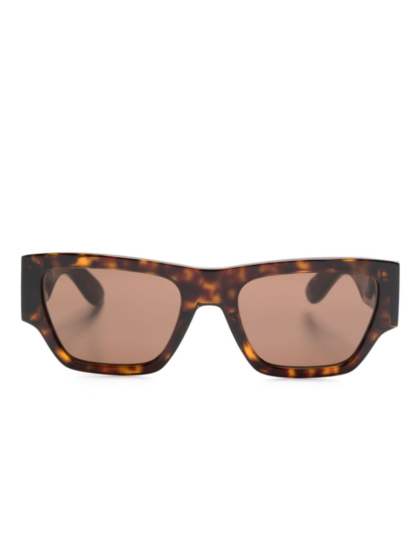 Alexander Mcqueen Square-frame Sunglasses In Brown