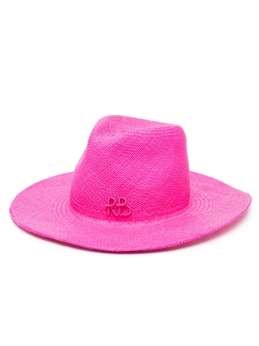 Ruslan Baginskiy Pink Fedora Straw Hat