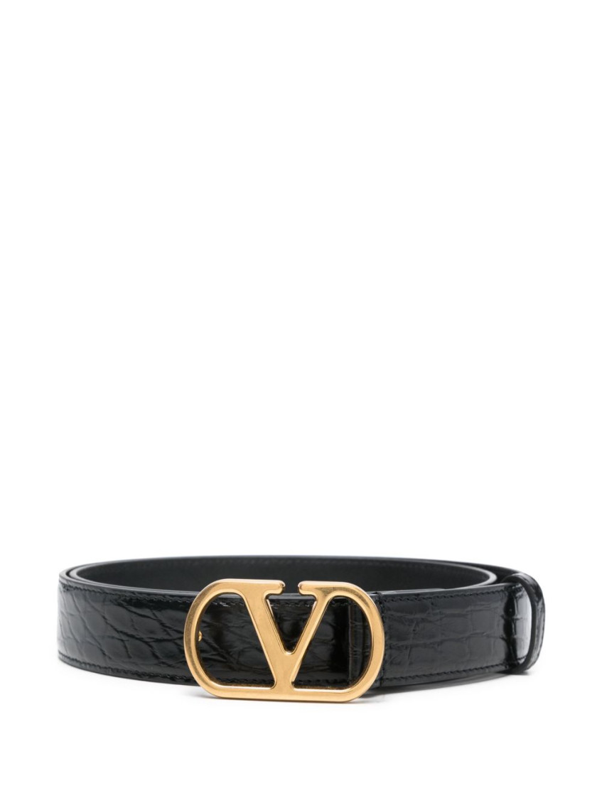 Valentino Garavani Black Leather Belt