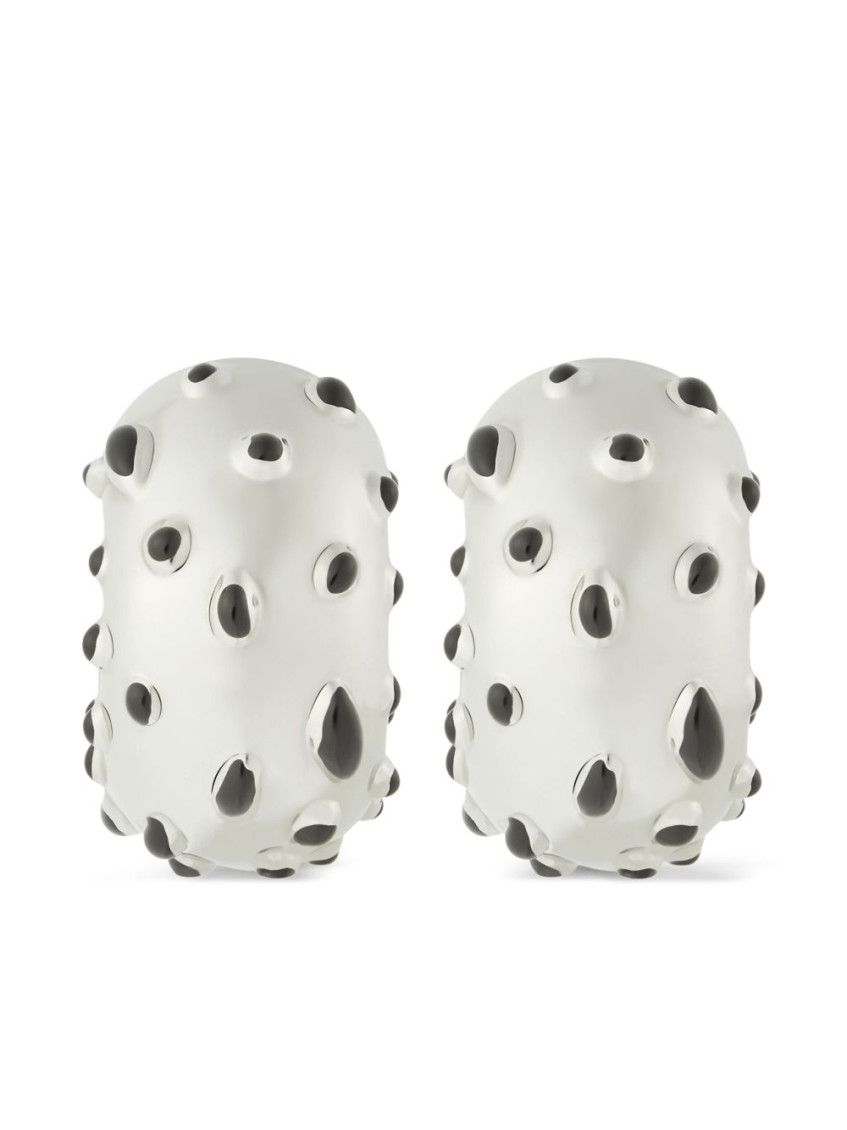 Shop Courrèges Silver Infinity Flecked Metal Earrings