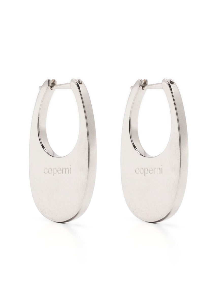 Shop Coperni Silver Hoop Earrings