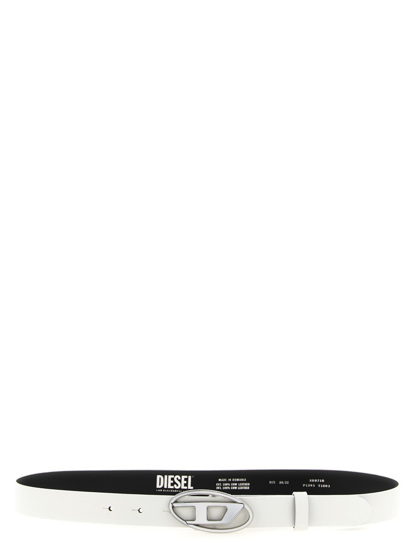 Diesel White Oval D Logo Belt