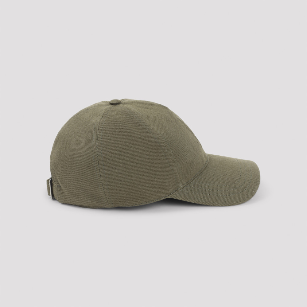 Saint Laurent Khaki Ysl Logo Baseball Hat