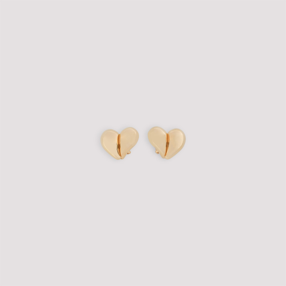 Bottega Veneta Heart-shaped Sterling Silver Earrings With Polished Finish