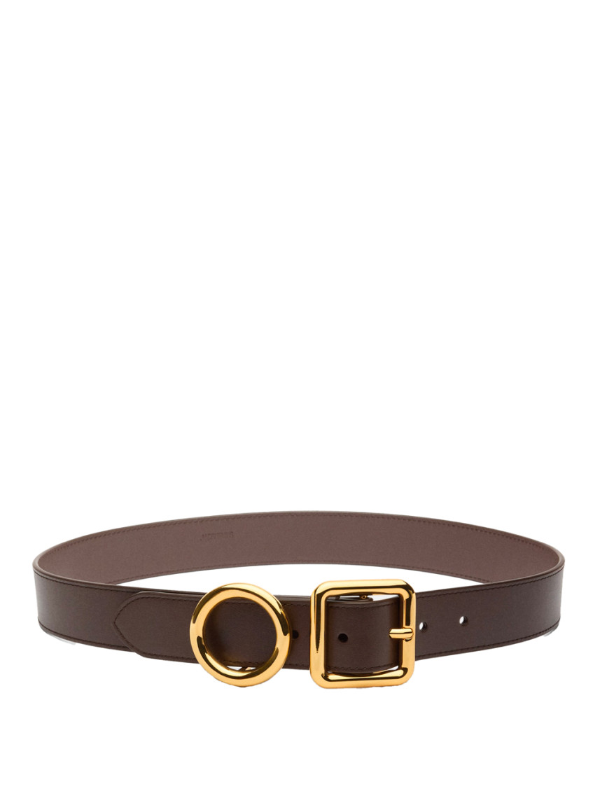 Jacquemus Dark Brown Buckle Belt