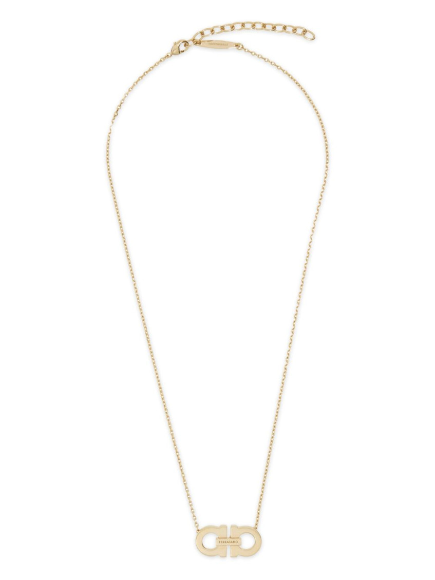 Ferragamo Golden Gancini Necklace In Gold