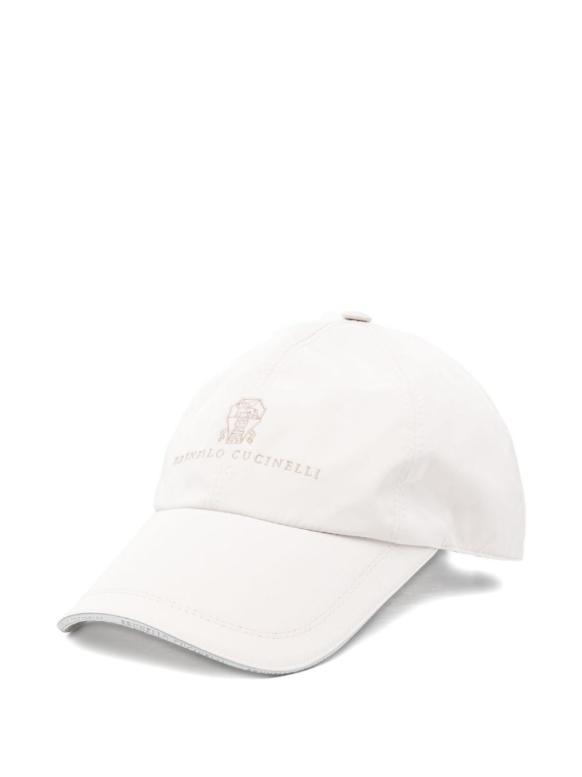 Brunello Cucinelli Signature Baseball Cap Curved Brim In White