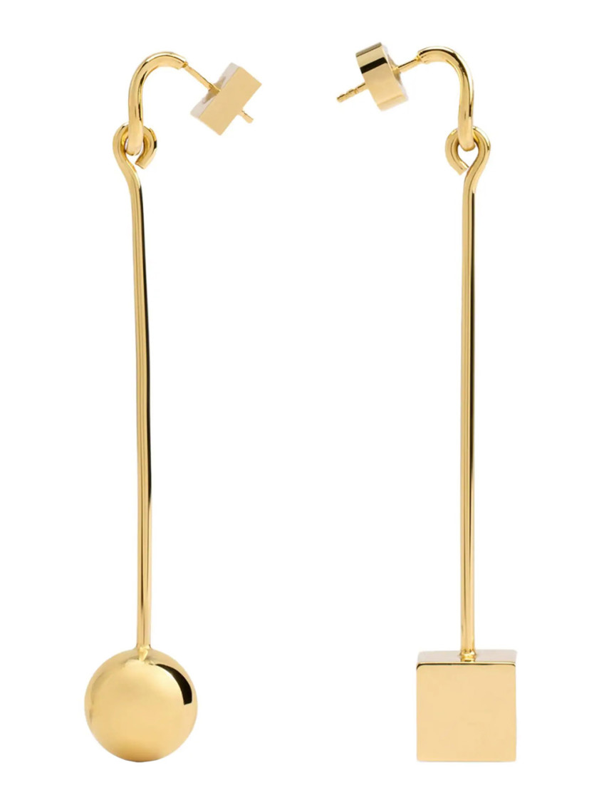 Shop Jacquemus Golden Les Creoles Nodo Earrings