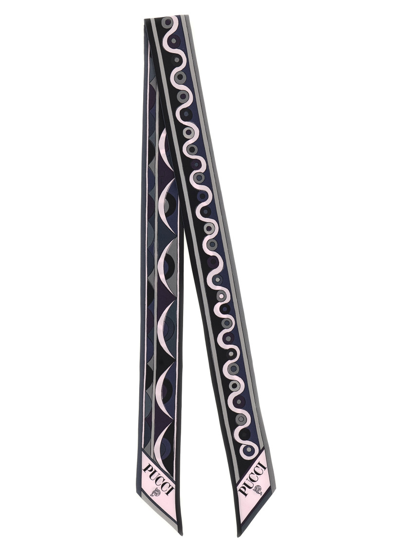 Pucci Multicolor Printed Bandana Scarf In Black