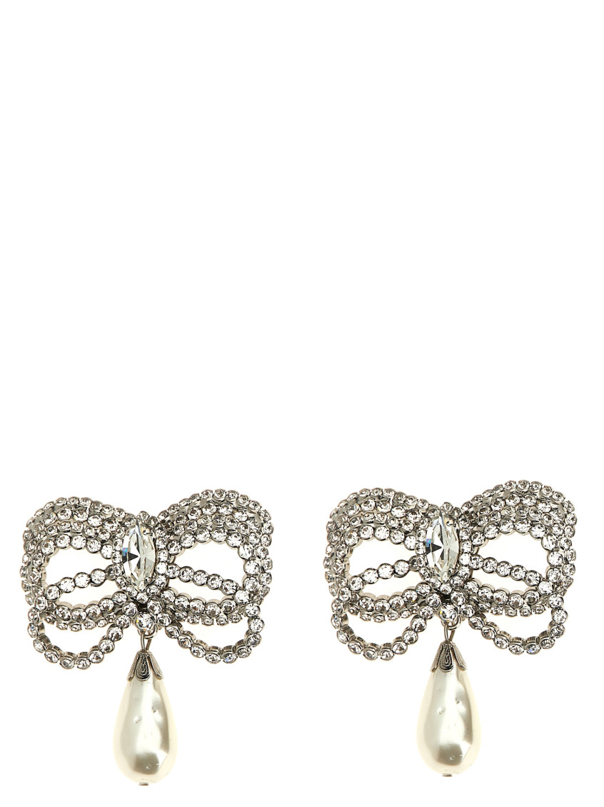 Alessandra Rich Hypoallergenic Brass Earrings In Silver