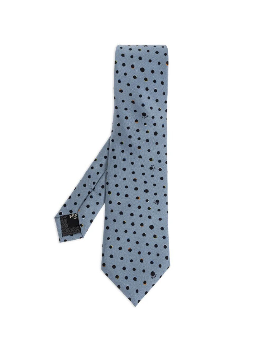 FENDI MEN LIGHT BLUE POLKA DOT TIE