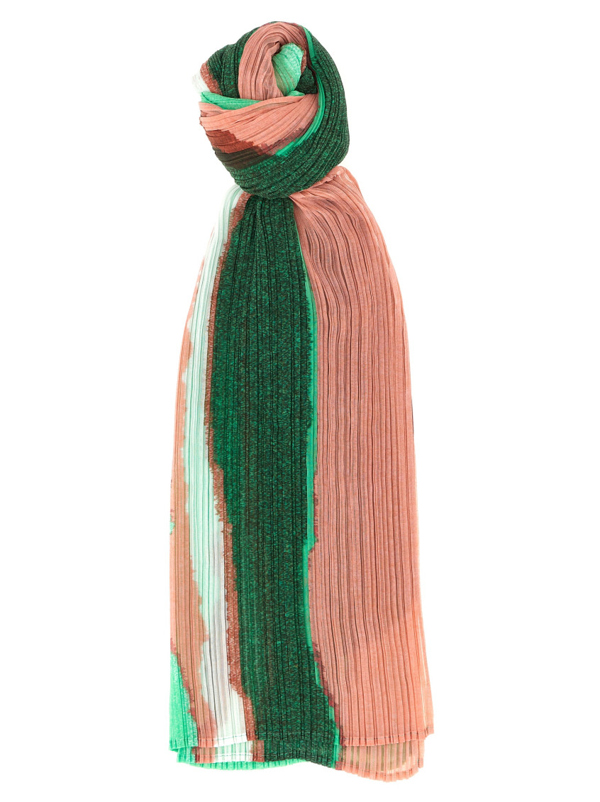 Issey Miyake Green Grainy Colors Madame-t Stole In Neutral