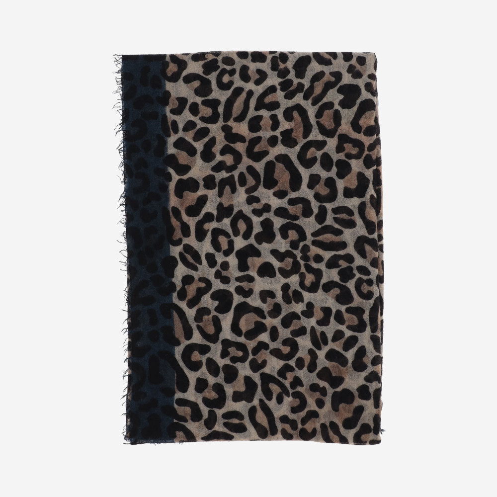 Faliero Sarti Maila Cashmere Scarf With Leopadrata Pattern In Animal Print