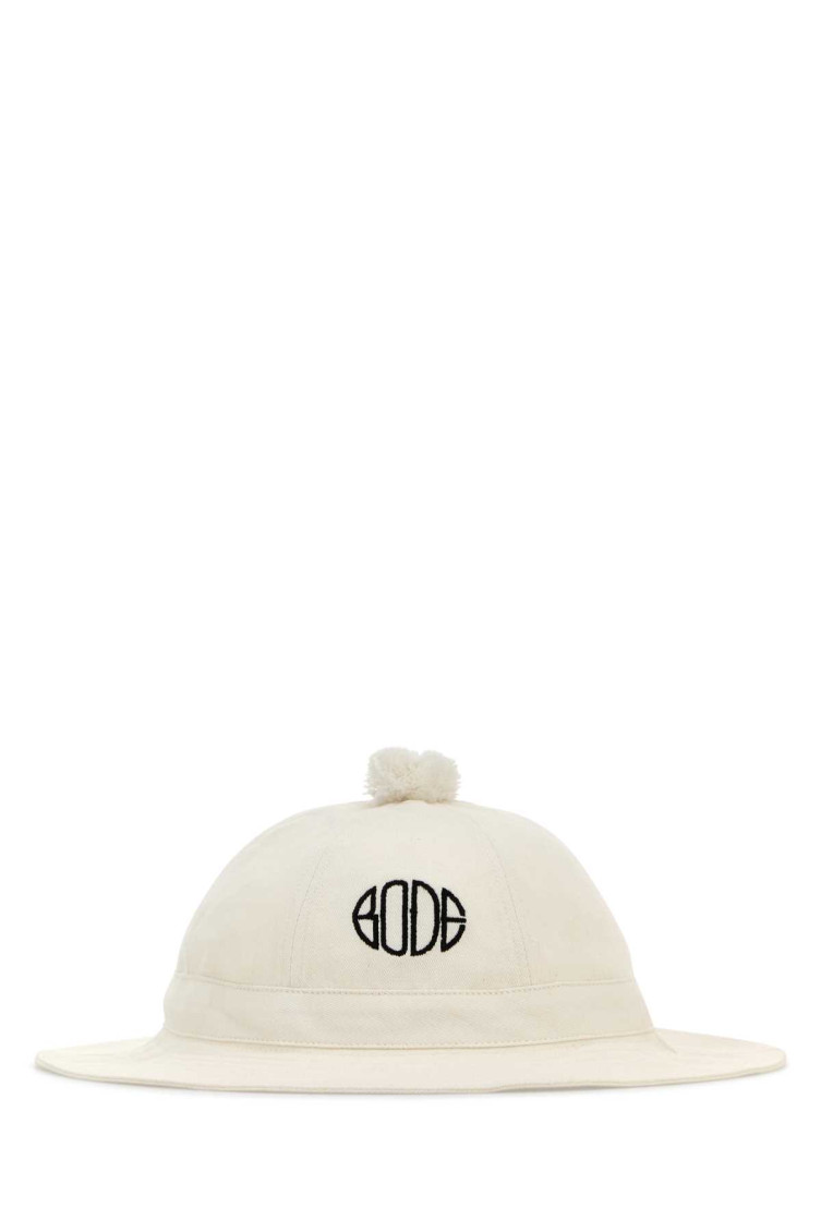 Bode White Cotton Bucket Hat In White