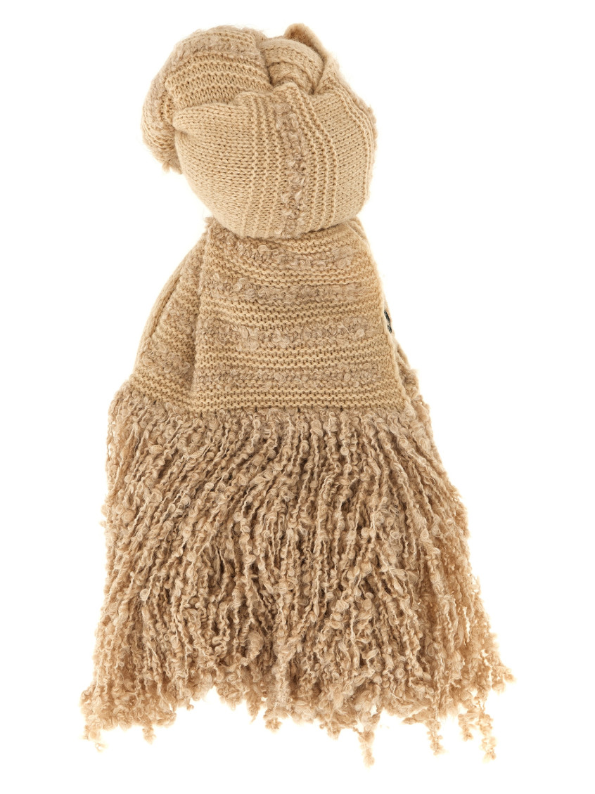 スカーフ FABIANA FILIPPI Wool fringed cape Fabiana Filippi Fringed Knitted Cape - Grey | Editorialist