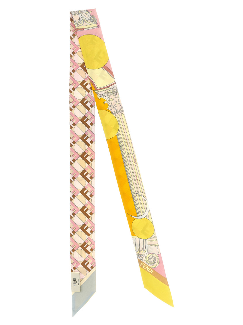 Fendi Moonlight Echoes Geometric-print Silk Scarf In Pink