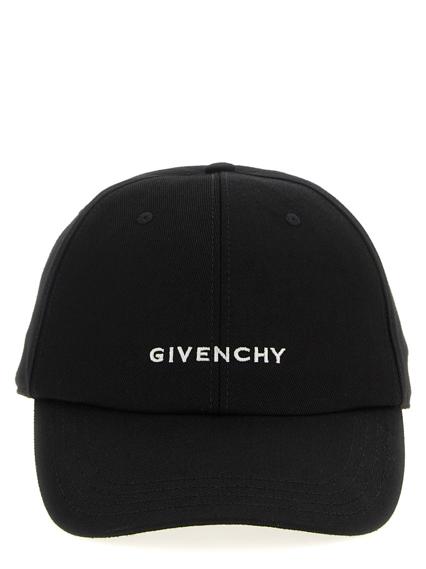 Givenchy Round Visor Cap With Embroidered Logo In Black