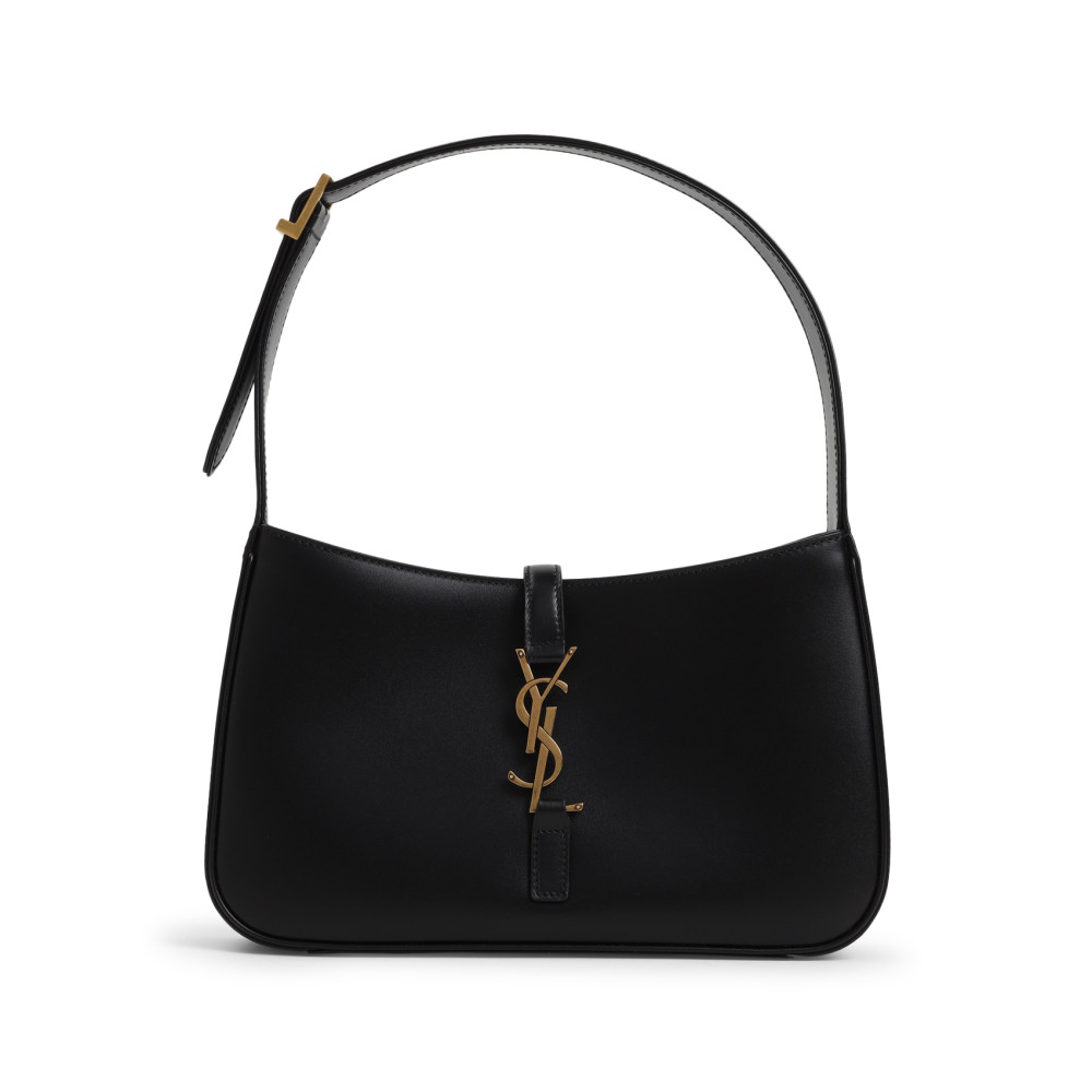 Saint Laurent Black 5a7 Logo-plaque Shoulder Bag In Black