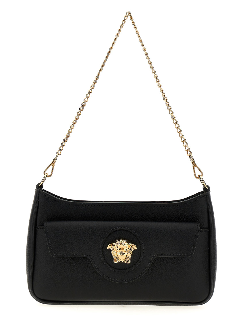 Versace Black La Medusa Mini Crossbody Bag In Black