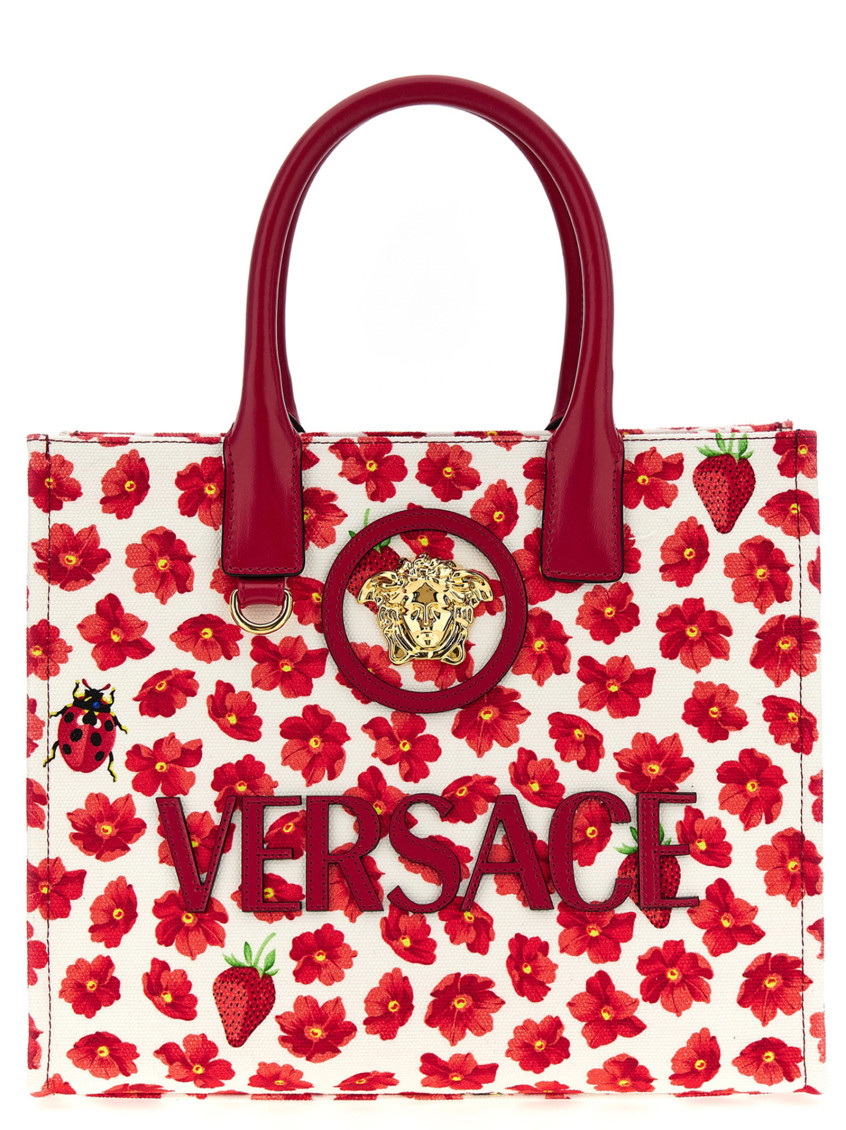 Versace Red La Medusa Tote Bag In Red