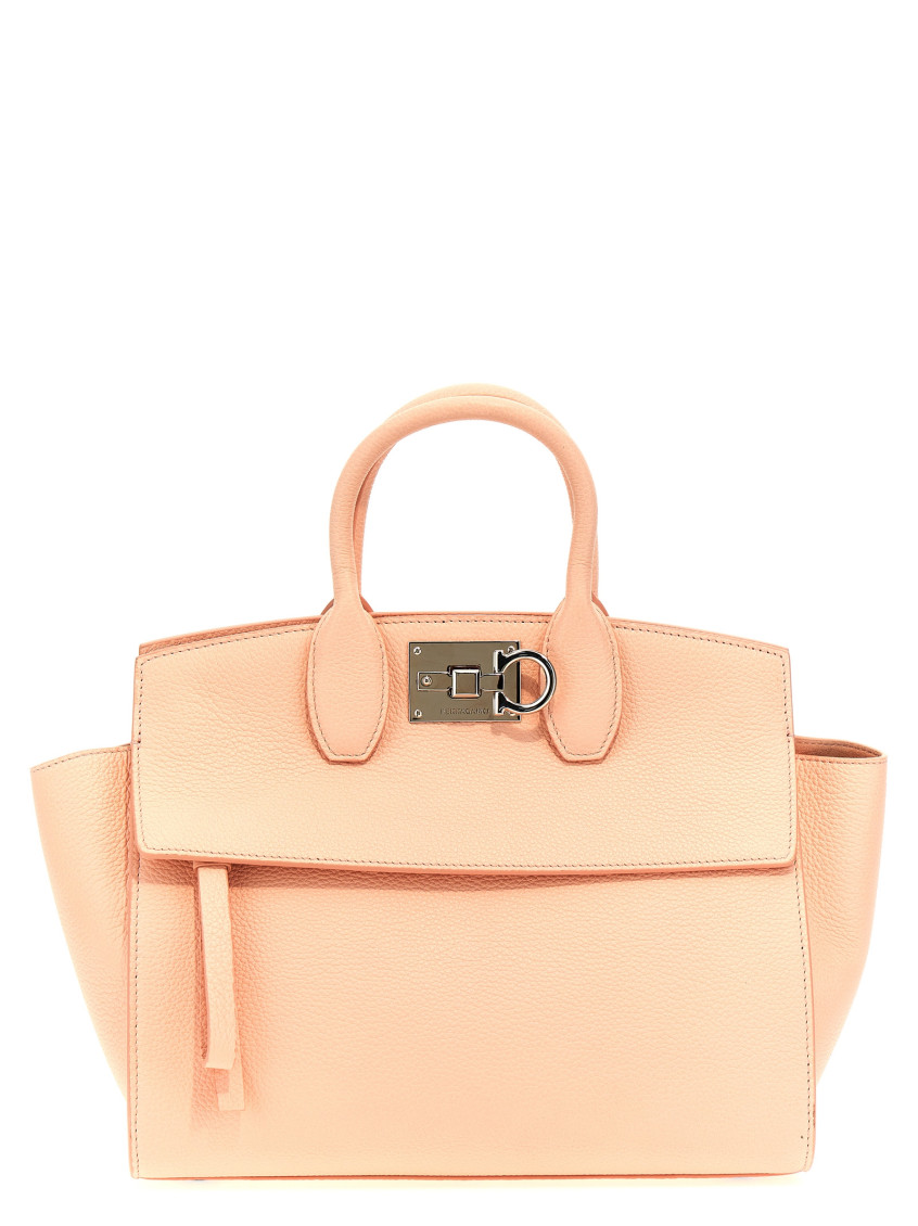 Shop Ferragamo Pink The Studio Small Soft Handbag