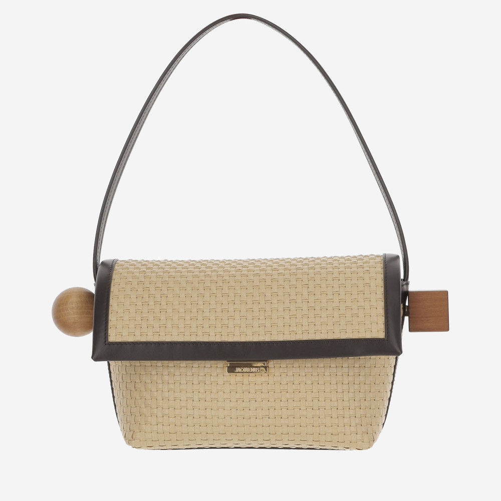 Jacquemus Natural Rond Carr Shoulder Bag In Natural