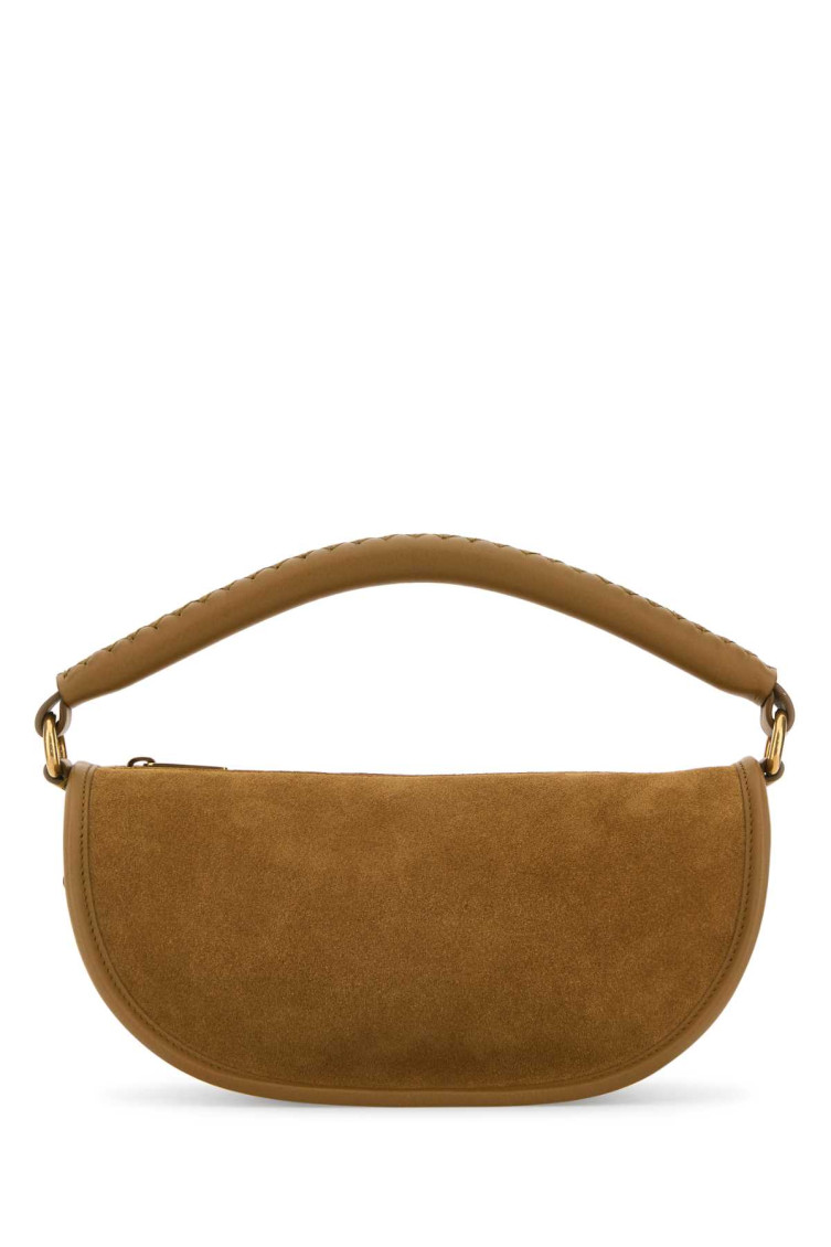 Burberry Camel Suede Hebden Handbag In Brown