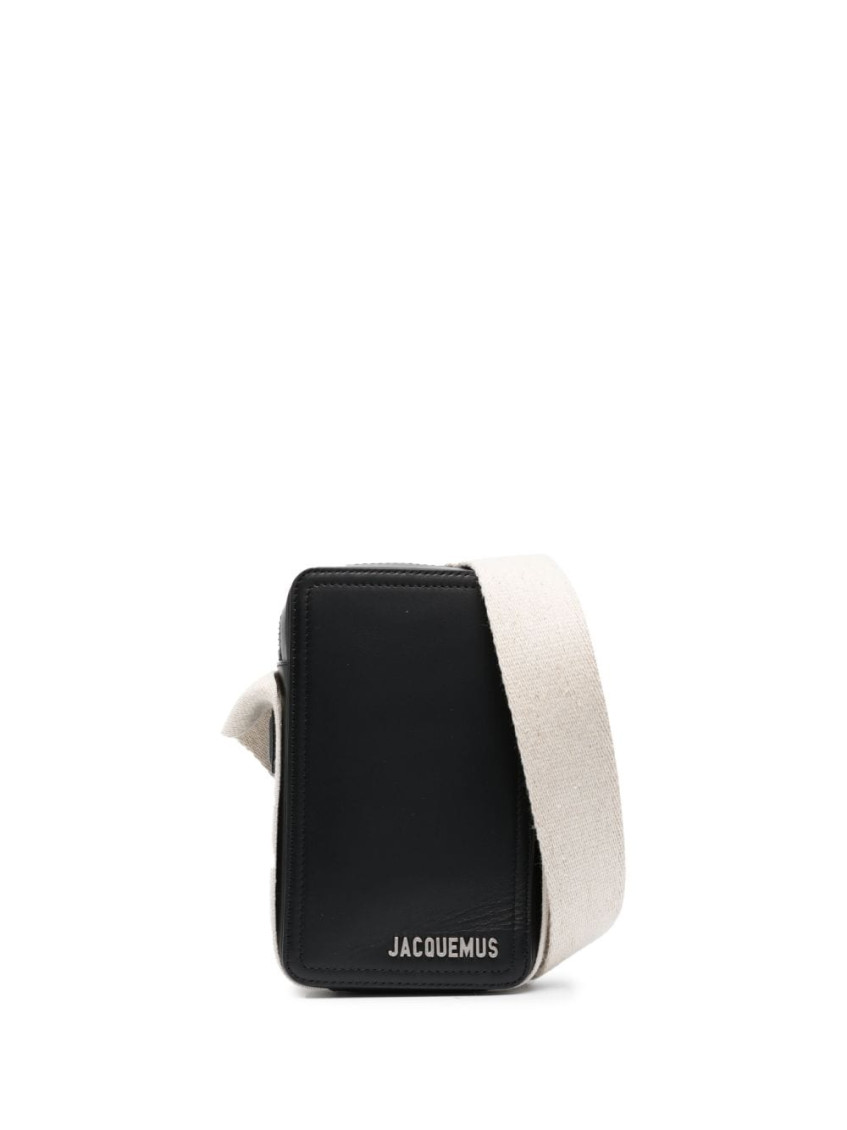 Jacquemus Compact Vertical Bag With Adjustable Strap In Black