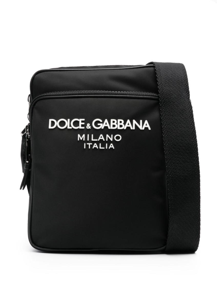 Dolce & Gabbana Dolce&gabbana Blue Messenger Bag In Nylon In Black