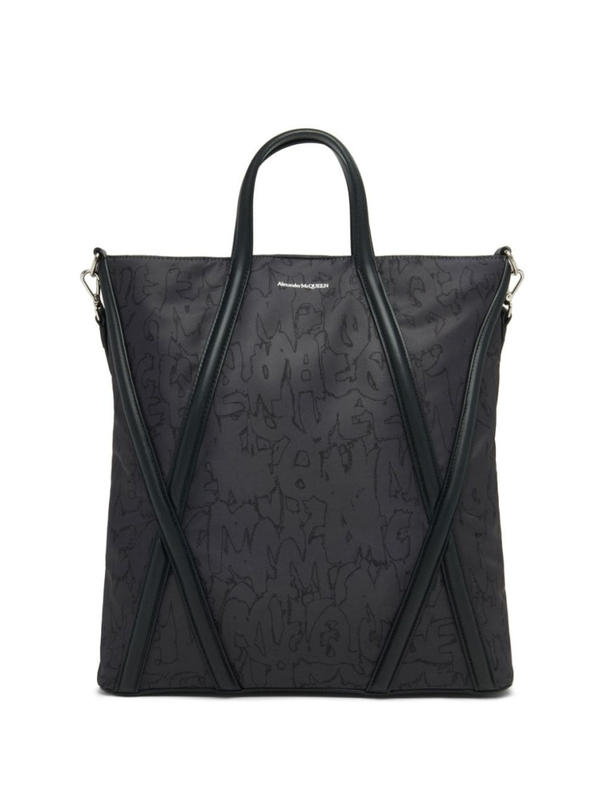 【関税&送料込】Alexander Mcqueen Black Canvas Shopping Bag Alexander McQueen Tote Bag Large The Edge | italist, ALWAYS