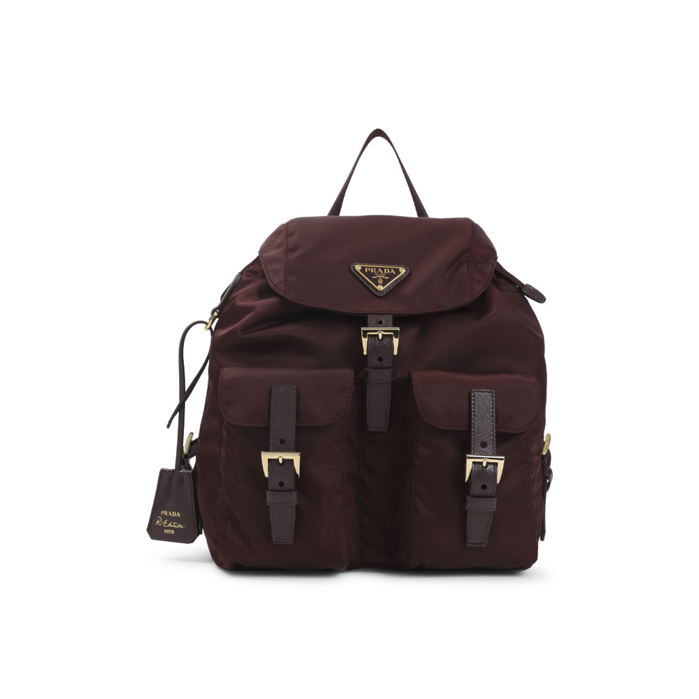 Prada Burgundy Re-edition 1978 Small Backpack In Burgundy