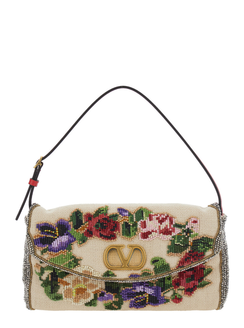 Valentino Multicolor Vain Shoulder Bag In Multi