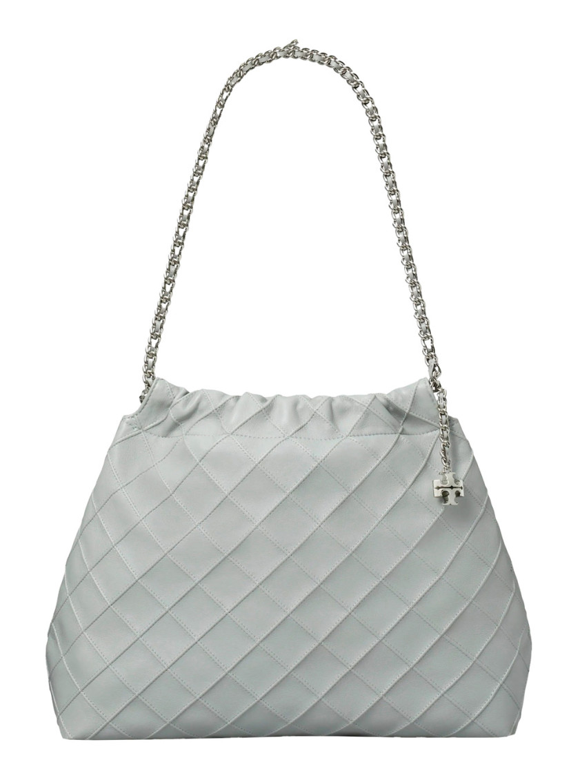 Tory Burch Grey Fleming Shoulder Bag In Gray