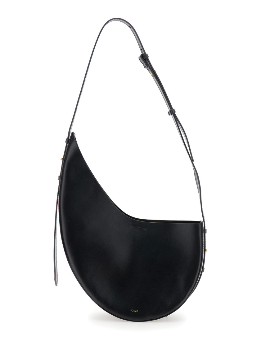 Soeur Wino Logo-embossed Leather Shoulder Bag In Black