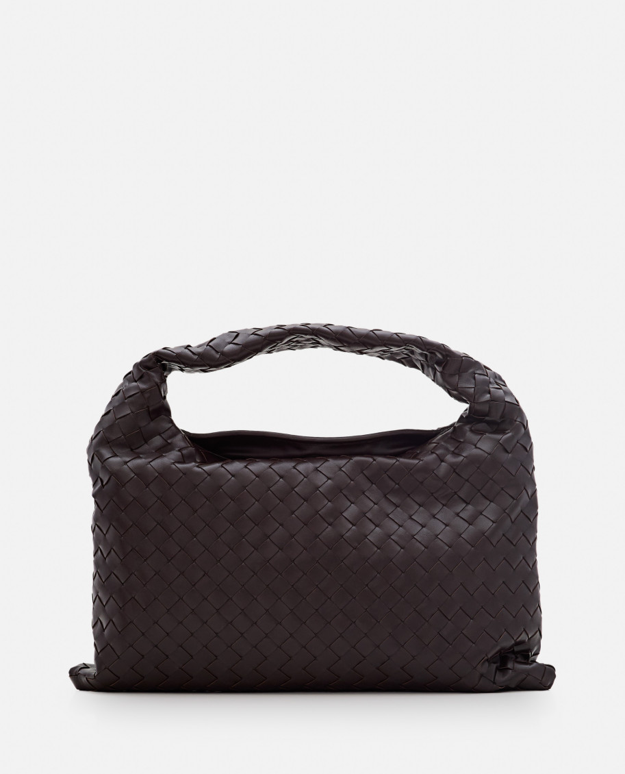 Bottega Veneta Women Hop Intecciato Leather Shoulder Bag In Brown