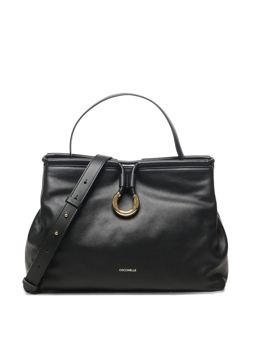 Coccinelle Ring-detail Top-handle Bag In Black