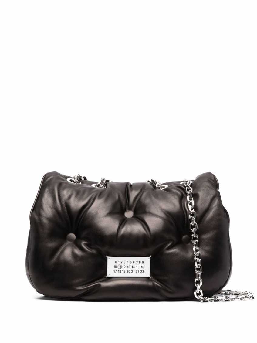 Maison Margiela Black Glam Slam Flap Shoulder Bag In Black