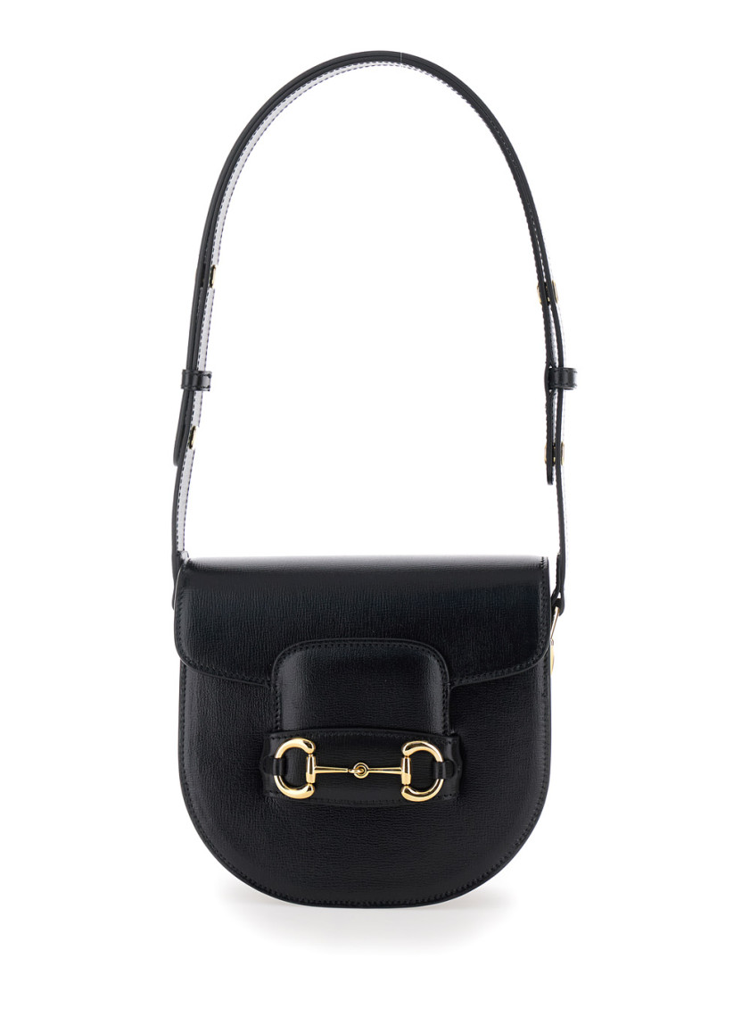 Gucci Black Horsebit Shoulder Bag In Black