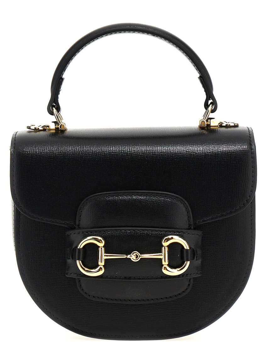 Gucci Horsebit 1955 Mini Leather Shoulder Bag In Black