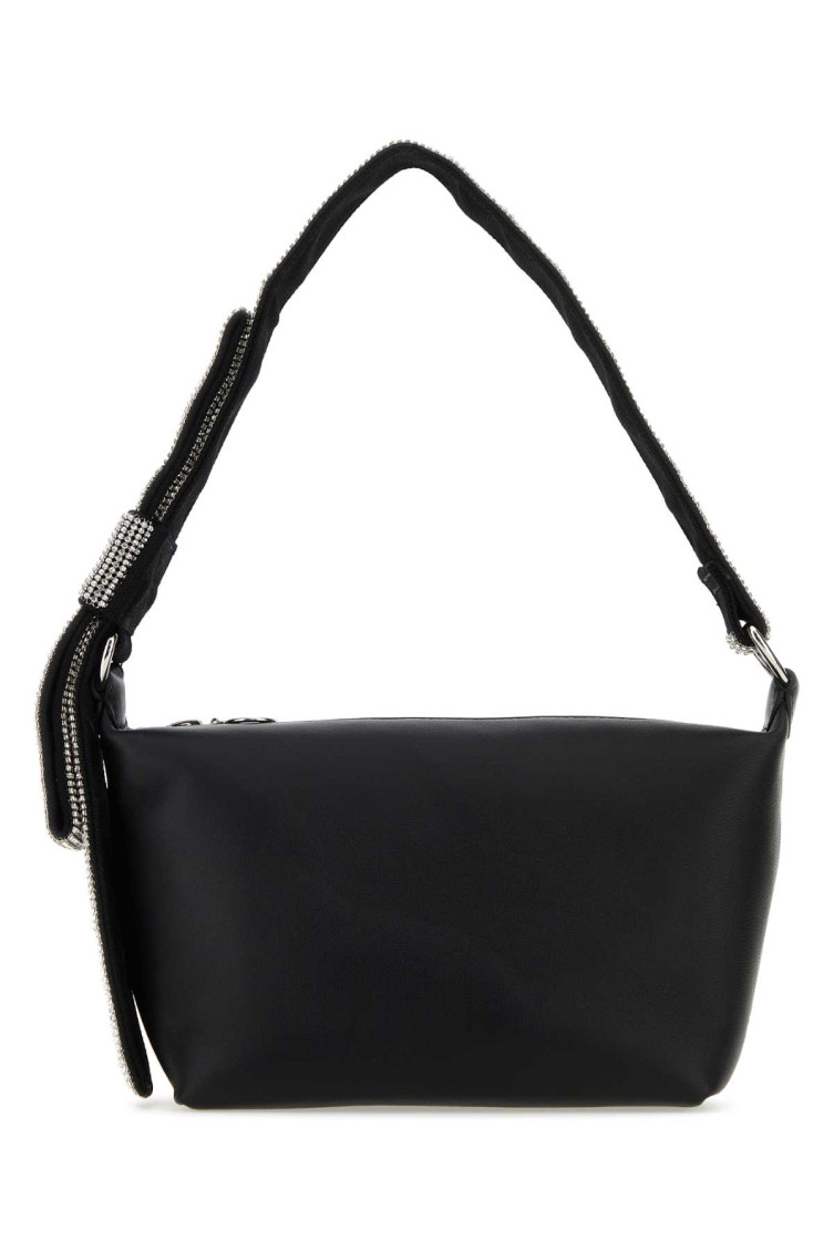 Kara Black Nappa Leather Shoulder Bag In Blackwhite