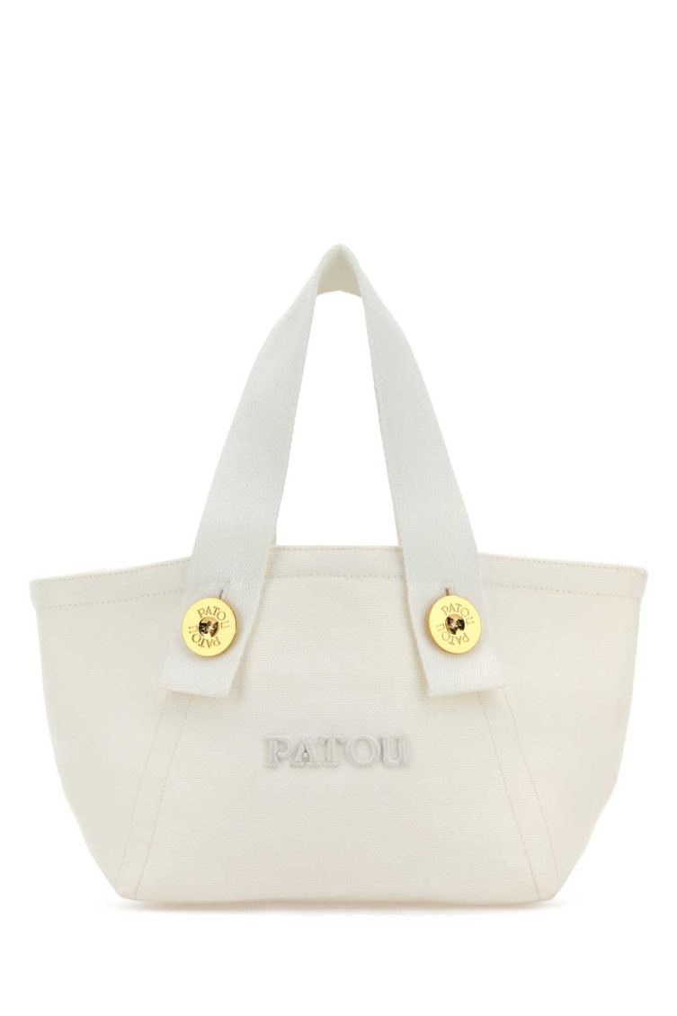 Patou White Canvas Trapeze Handbag