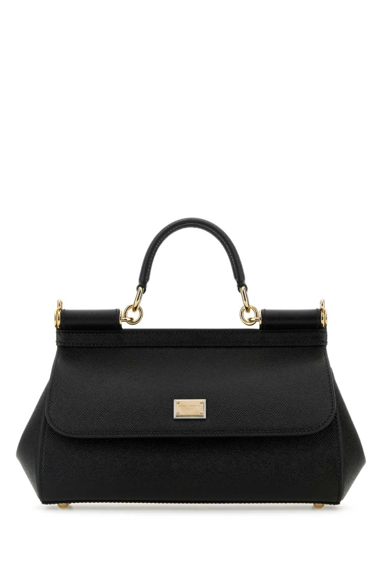 Dolce & Gabbana Black Leather Medium Sicily Handbag