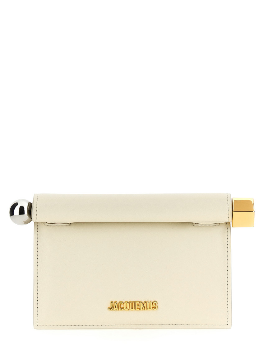 Jacquemus White Rond Carre Clutch In White